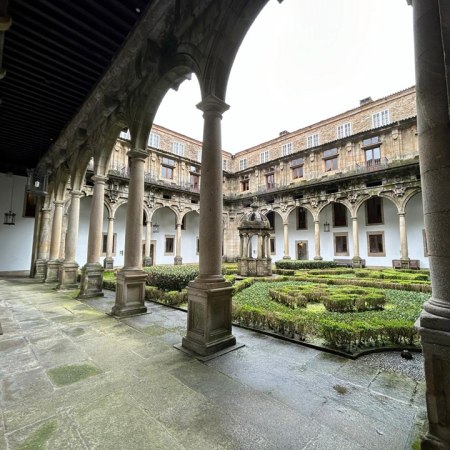 One of 4 cloisters in the tour's luxury Parador stay in Santiago de Compostela. 