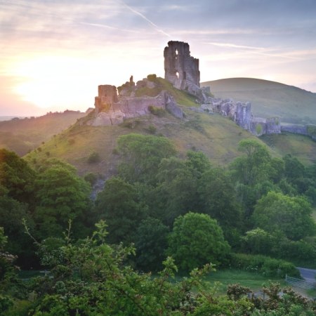 Corfe Castle as featured in our Enid Blyton's Dorset cycling and walking holiday