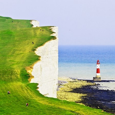 An historic lighthouse on the Kentish coast - part of our Kent coast to capital cycling holiday
