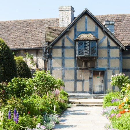 New Place, Shakespeare's final residence in Stratford, on our Shakespeare-themed cycling trip