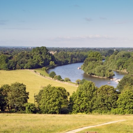 The view from Richmond over the Thames on our walking holiday down the lower Thames