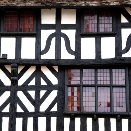 A timber house in Stratford, on the route of our Shakespeare country and Cotswolds cycling holiday
