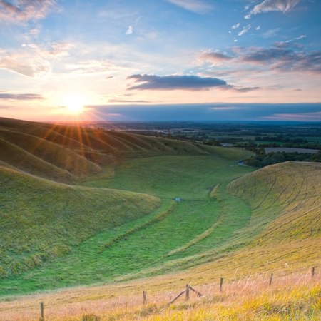 Uffington valley on our Oxfordshire walking and cycling trip