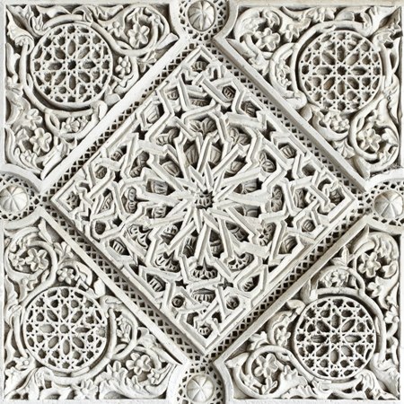 Intricate whitestone carving found in Seville - Spanish cycling tour