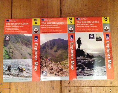 Ordnance Survey maps of the Lake District, where The Carter Company offer walking holidays