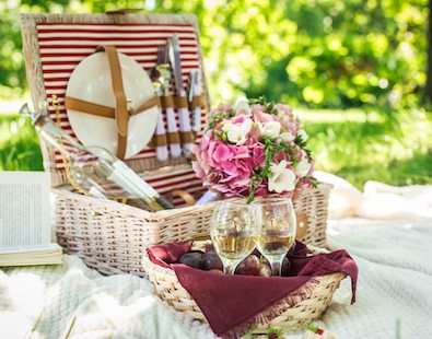 Luxury picnic hampers - ideal for taking along with you on one of our new leisurely and luxury holidays by bike and on foot